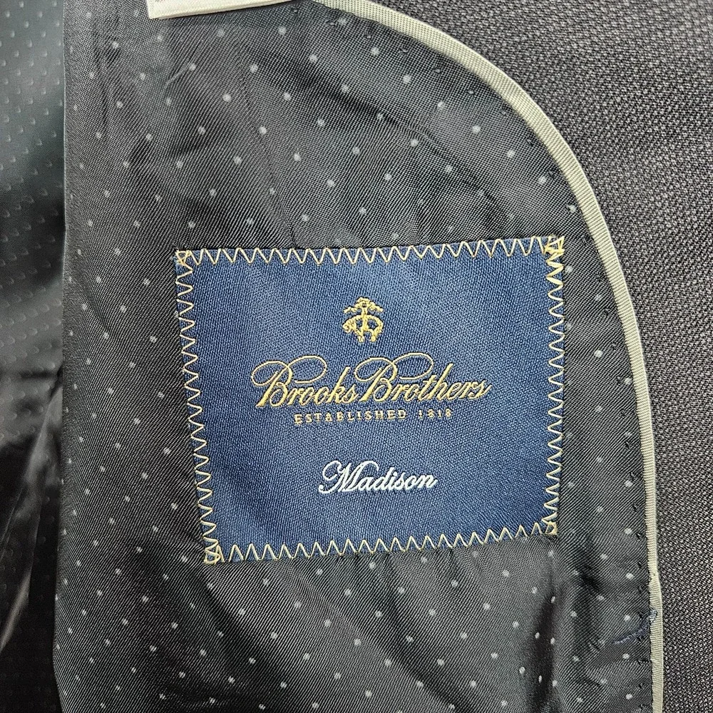 Brooks Brothers 46L Wool Suit Blazer Men Charcoal‎ Gray - Please Read